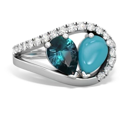 Alexandrite Nestled Heart Keepsake 14K White Gold ring R5650