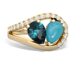 Alexandrite Nestled Heart Keepsake 14K Yellow Gold ring R5650