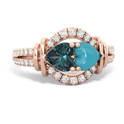 Alexandrite Art-Deco Keepsake 14K Rose Gold ring R5630