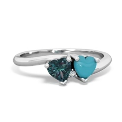 Alexandrite Sweethearts 14K White Gold ring R5260