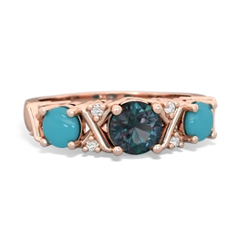 Alexandrite Hugs And Kisses 14K Rose Gold ring R5016