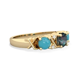 Alexandrite Hugs And Kisses 14K Yellow Gold ring R5016