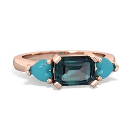 Alexandrite Three Stone 14K Rose Gold ring R5235