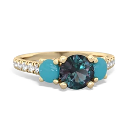 Alexandrite Pave Trellis 14K Yellow Gold ring R5500