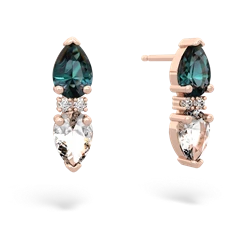 Alexandrite Bowtie Drop 14K Rose Gold earrings E0865