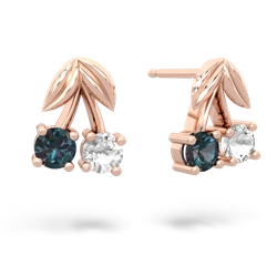 Alexandrite Sweet Cherries 14K Rose Gold earrings E7001