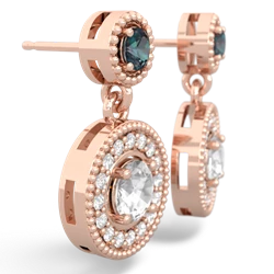 Alexandrite Halo Dangle 14K Rose Gold earrings E5319