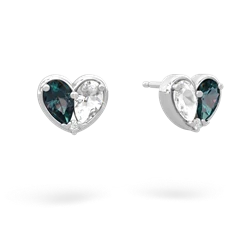 Alexandrite 'Our Heart' 14K White Gold earrings E5072