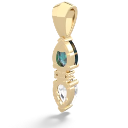 Alexandrite Bowtie Drop 14K Yellow Gold pendant P0865