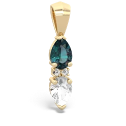 Alexandrite Bowtie Drop 14K Yellow Gold pendant P0865