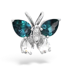 Alexandrite Butterfly 14K White Gold pendant P2215