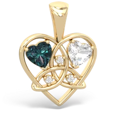 Alexandrite Celtic Trinity Heart 14K Yellow Gold pendant P5331