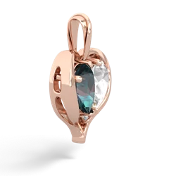 Alexandrite Two Become One 14K Rose Gold pendant P5330