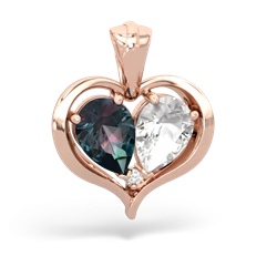 Alexandrite Two Become One 14K Rose Gold pendant P5330