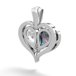 Alexandrite Two Become One 14K White Gold pendant P5330