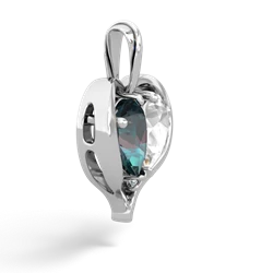 Alexandrite Two Become One 14K White Gold pendant P5330