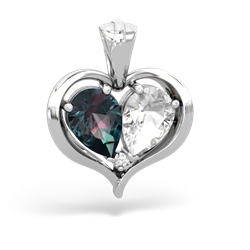 Alexandrite Two Become One 14K White Gold pendant P5330