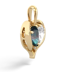 Alexandrite Two Become One 14K Yellow Gold pendant P5330