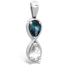 Alexandrite Infinity 14K White Gold pendant P5050