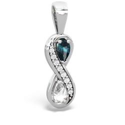 Alexandrite Diamond Infinity 14K White Gold pendant P5390