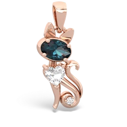 Alexandrite Kitten 14K Rose Gold pendant P5780