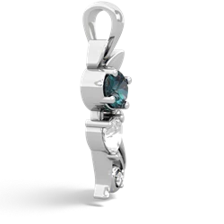 Alexandrite Kitten 14K White Gold pendant P5780