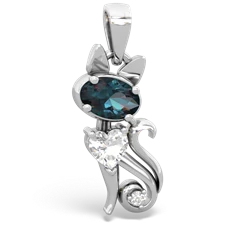 Alexandrite Kitten 14K White Gold pendant P5780