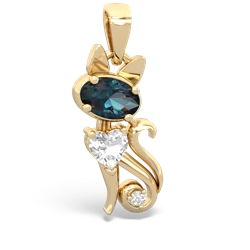 Alexandrite Kitten 14K Yellow Gold pendant P5780