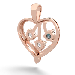 Alexandrite Glowing Heart 14K Rose Gold pendant P2233