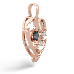 Alexandrite Glowing Heart 14K Rose Gold pendant P2233