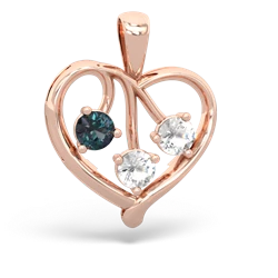 Alexandrite Glowing Heart 14K Rose Gold pendant P2233