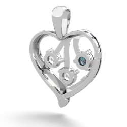 Alexandrite Glowing Heart 14K White Gold pendant P2233