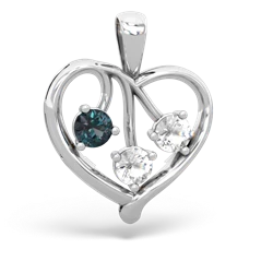 Alexandrite Glowing Heart 14K White Gold pendant P2233