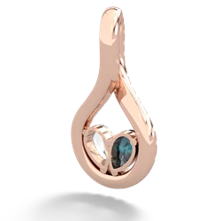 Alexandrite Pave Twist 'One Heart' 14K Rose Gold pendant P5360