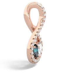 Alexandrite Pave Twist 'One Heart' 14K Rose Gold pendant P5360