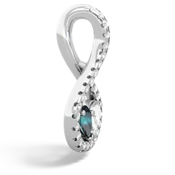 Alexandrite Pave Twist 'One Heart' 14K White Gold pendant P5360