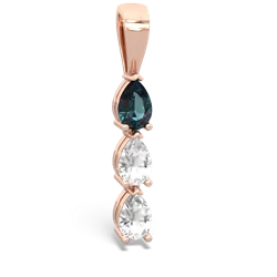 Alexandrite Dew Drops 14K Rose Gold pendant P2251