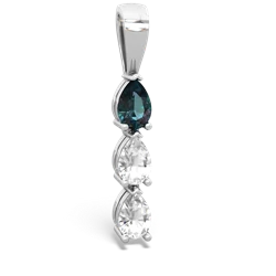 Alexandrite Dew Drops 14K White Gold pendant P2251