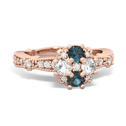 Alexandrite Sparkling Tiara Cluster 14K Rose Gold ring R26293RD