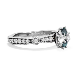 Alexandrite Sparkling Tiara Cluster 14K White Gold ring R26293RD