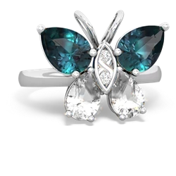Alexandrite Butterfly 14K White Gold ring R2215
