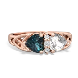 Alexandrite Celtic Knot Double Heart 14K Rose Gold ring R5040