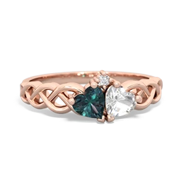 Alexandrite Heart To Heart Braid 14K Rose Gold ring R5870