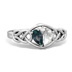 Alexandrite Celtic Love Knot 14K White Gold ring R5420