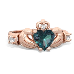 Alexandrite Claddagh Keepsake 14K Rose Gold ring R5245