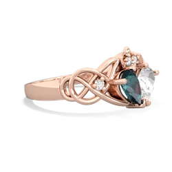 Alexandrite 'One Heart' Celtic Knot Claddagh 14K Rose Gold ring R5322