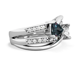 Alexandrite Bowtie 14K White Gold ring R2360