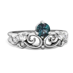 Alexandrite Crown Keepsake 14K White Gold ring R5740