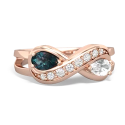 Alexandrite Diamond Infinity 14K Rose Gold ring R5390