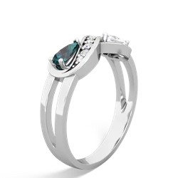 Alexandrite Diamond Infinity 14K White Gold ring R5390